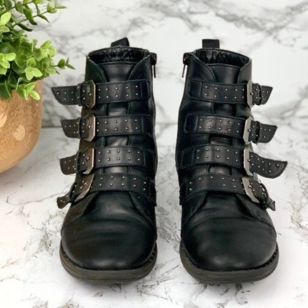 Steve Madden Black Buckle Boots - Picture 5 of 6
